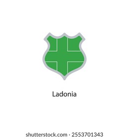 Shield icon of Ladonia flag. Simple vector illustration.