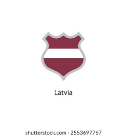 Shield icon of Latvia flag. Simple vector illustration.