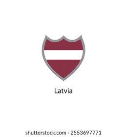 Shield icon of Latvia flag. Simple vector illustration.