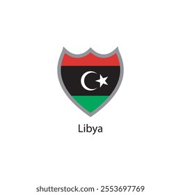 Shield icon of Libya flag. Simple vector illustration.