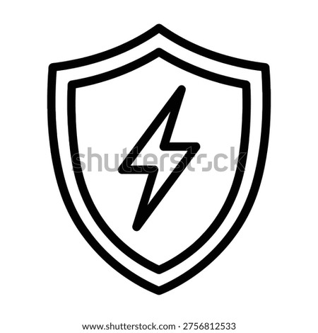 Shield icon with lightning bolt symbol for protection and security