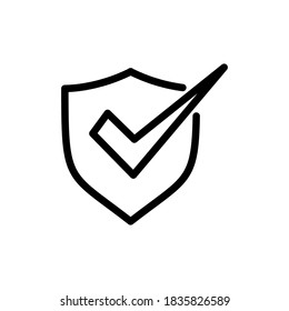 shield icon line art design editable stroke