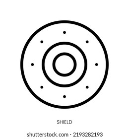 shield icon. Line Art Style Design Isolated On White Background