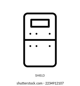 shield icon. Line Art Style Design Isolated On White Background