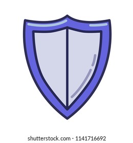 Shield icon. Line colored flat vector illustration. Isolated on white background.