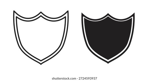 Shield icon with line and silhouette versions.