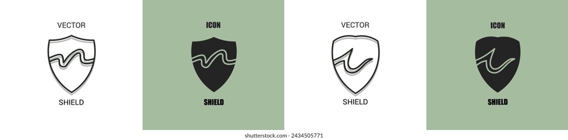 Shield icon line. Shield vector illustration.