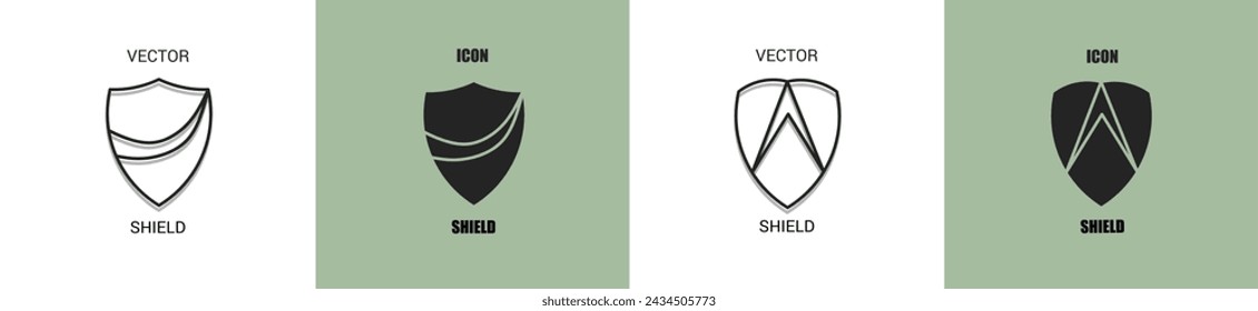 Shield icon line. Shield vector illustration.