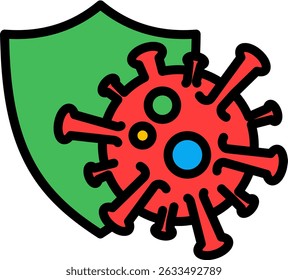 Icono de escudo Ilustración vectorial de color lineal