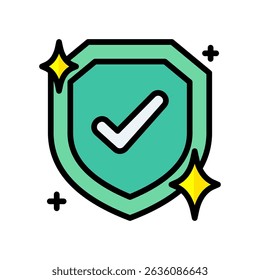 Shield Icon Lineal Color Vector Illustration