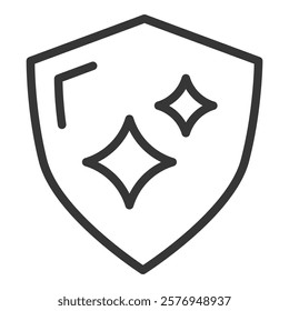 Shield Icon Lineal Style Vector Illustration