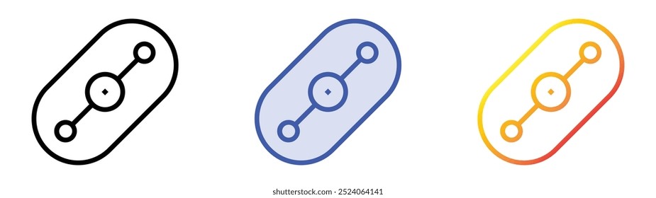 ícone de escudo. Design de estilo linear, preenchimento azul e gradiente isolado em plano de fundo branco