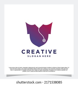Shield icon logo design premium vector