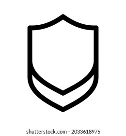 icono de escudo o logotipo símbolo de signo aislado ilustración vectorial - iconos vectoriales de estilo negro de alta calidad
