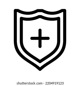icono de escudo o logotipo símbolo de signo aislado ilustración vectorial - iconos vectoriales de estilo negro de alta calidad
