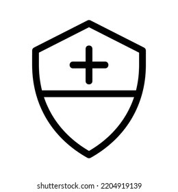 icono de escudo o logotipo símbolo de signo aislado ilustración vectorial - iconos vectoriales de estilo negro de alta calidad
