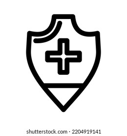 icono de escudo o logotipo símbolo de signo aislado ilustración vectorial - iconos vectoriales de estilo negro de alta calidad
