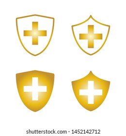 shield icon logo vector design template