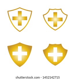 shield icon logo vector design template