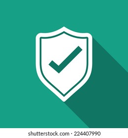 shield icon with long shadow