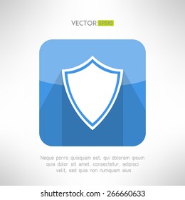 Shield icon made in modern clean and simple flat design. Security and protecion concept sign with long shadow. Vector illustration