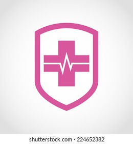 Shield icon with Medical pharmacy Isolated on White Background