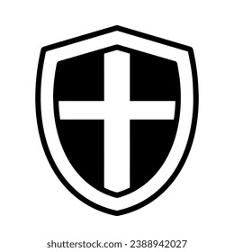 Icono Escudo (Icono de la era medieval), icono negro verdadero