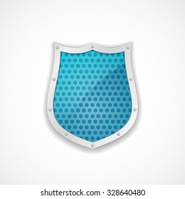 shield icon metal label design