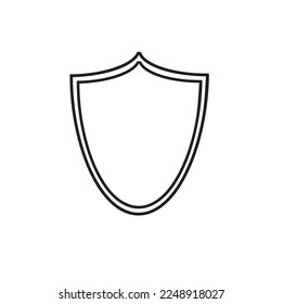 shield icon in modern linear design, security symbol, logo, template for your design, vector illustration isolated on a white background