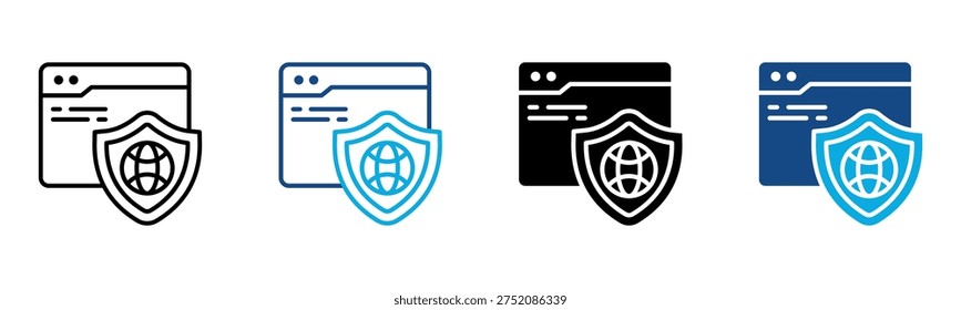 Shield Icon Multiple Style Vector Illustration