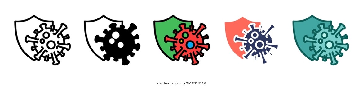 Shield Icon Multiple Vector Illustration