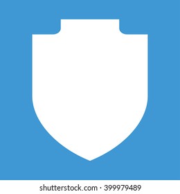 Shield icon on blue background.