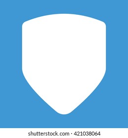Shield icon on blue background.