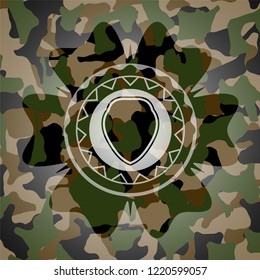shield icon on camo texture