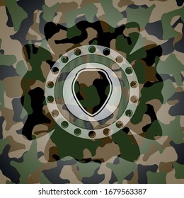 icono del escudo en textura de camuflaje