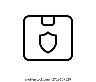 Um ícone de escudo em um cadeado simbolizando proteção de segurança e seguro