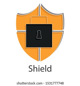 Shield  icon on white background. Creative idea design use for your project. Flat vector illustration for template, presentation, web site or mobile app.