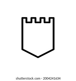 Schildsymbol auf weißem Hintergrund. Perfekte Verwendung für Web, Muster, Design, Icon, ui, ux etc.
