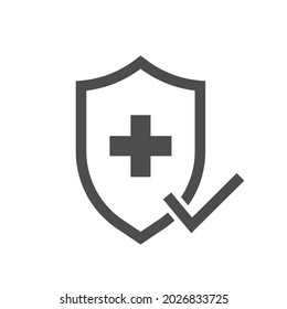 Shield icon on white. Protection icon concept