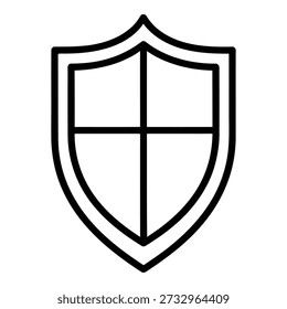 
Ícone de escudo esboça uma ilustração vetorial, ideal para os conceitos de segurança, proteção, segurança e defesa no design da Web e na marca digital.