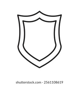 Shield icon Outline vector line symbol
