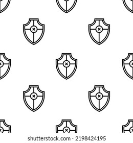 shield icon pattern. Seamless shield pattern on white background.