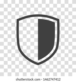 Shield icon placed on transparent background. Vector illustration.
