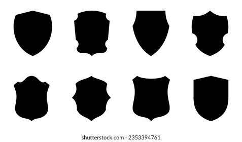 Shield icon. Police sheriff badge. Department of the armed forces logo. Security company label. Vector Illustration.