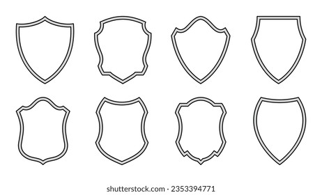 Shield icon. Police sheriff badge. Department of the armed forces logo. Security company label. Vector Illustration.