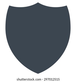 Shield icon from Primitive Set. This isolated flat symbol is drawn with smooth blue color on a white background, angles are rounded.