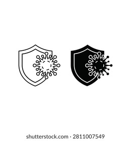 Shield icon protecting against virus