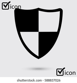 Shield icon. Protection concept.  Software designed to detect and destroy computer viruses.