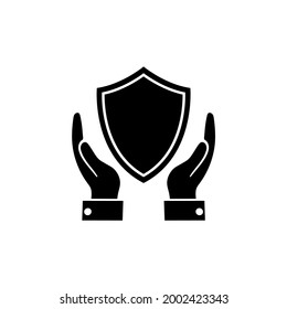 Shield icon, protection logo isolated on a white background