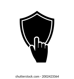 Shield icon, protection logo isolated on a white background